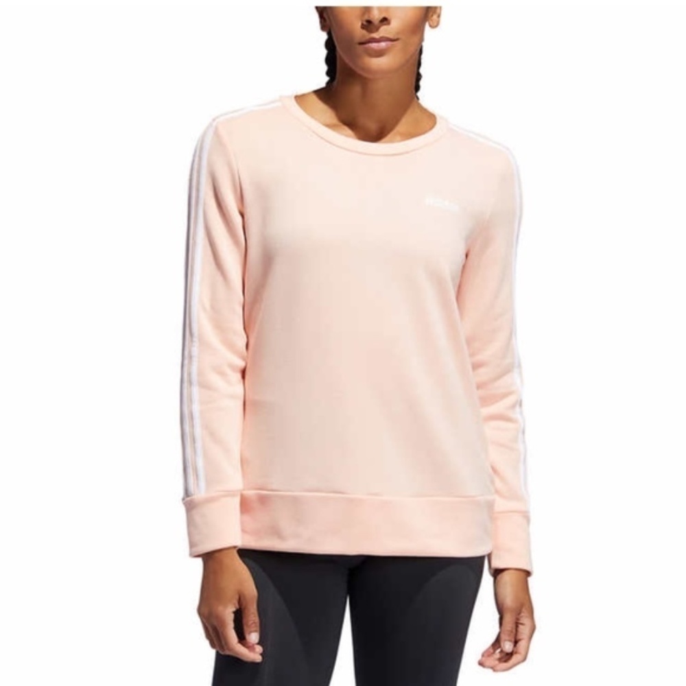 New Women's Adidas 3 Stripe Crewneck Sweatshirt